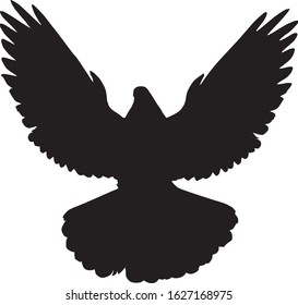 Pigeon silhouette vector on white background