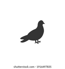 Pigeon silhouette vector on a white background