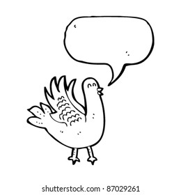 pigeon with speech bubble cartoon