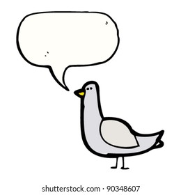 pigeon with speech bubble cartoon
