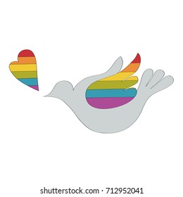 Pigeon symbol of peace and tolerance vector illustration 
