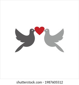 Pigeon Vector Animal Couples Love Romance Symbol Illustration Romantic Element