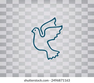 Pigeon, vector icon. A flat image of a flying dove.