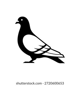 Silhueta do ícone do vetor do pombo isolada no fundo branco para o logotipo e o projeto