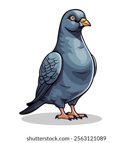 Pigeon Vector Illustration on White Background