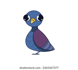 Pigeon vector isolated color icon. Pigeon animal vector icon. Pigeon icon