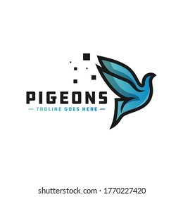 Pigeon vector logo design your company