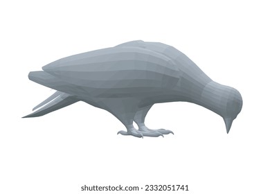 Taubenvektorgrafik, polygonale Zeichen, flache Illustration. Taubentaube in Side-Ansicht - Polygonaler Stil Vektorgrafik. 3D