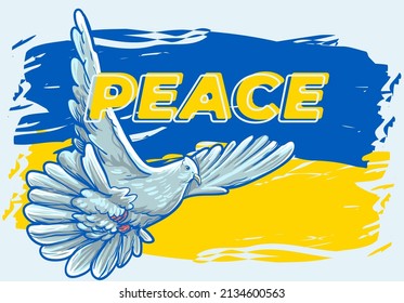Pigeons flapping white wings as a symbol of peace