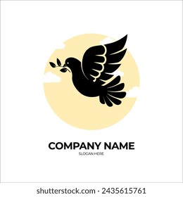 PIGEONS FLAT LOGO VECTOR ILUSTRATION by RS DESIGN