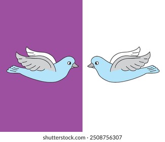 Pigeons are flying, vector, icon, symbol, image
