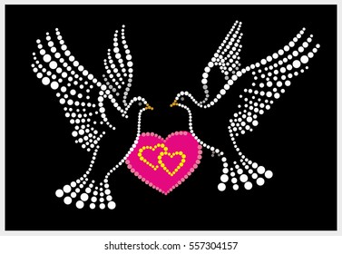 Pigeons, heart, love