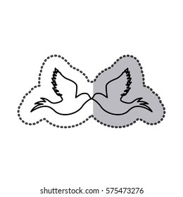 pigeons kisses icon imaage, vector illustration design