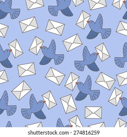 Pigeons with a letter pattern. contour color images