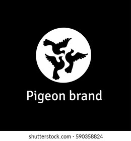 Pigeons vector logo design template