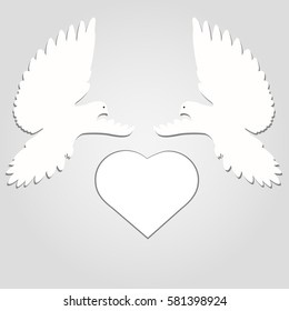 Pigeons. Wedding doves. A pair of doves. Vector illustration.