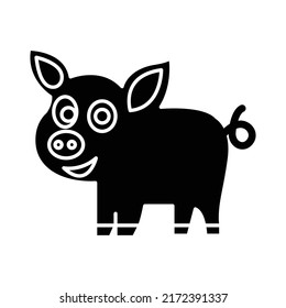 Piggy animal Vector icon which is suitable for commercial work and easily modify or edit it

