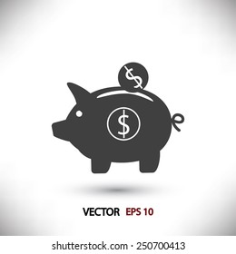 piggy banc vector icon