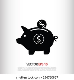 piggy banc vector icon