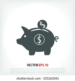 piggy banc vector icon