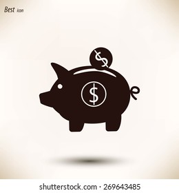 piggy banc vector icon