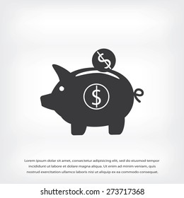 piggy banc vector icon