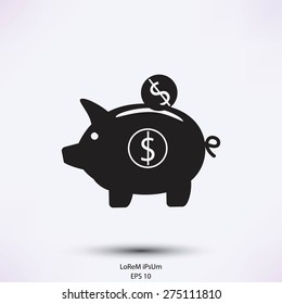 piggy banc vector icon