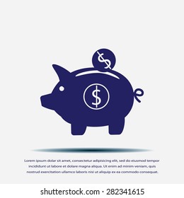 piggy banc vector icon