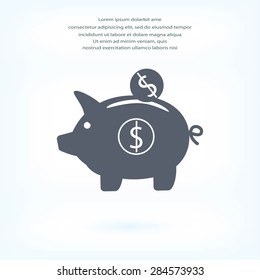 piggy banc vector icon
