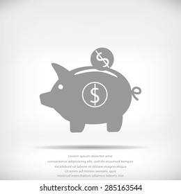 piggy banc vector icon