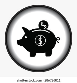 piggy banc vector icon