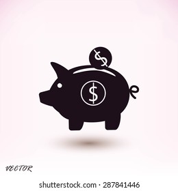 piggy banc vector icon