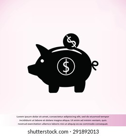 piggy banc vector icon