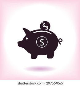 piggy banc vector icon