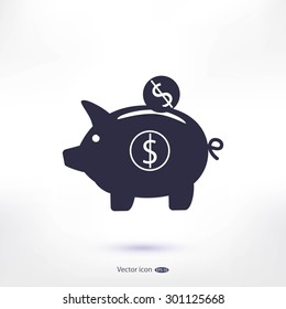 piggy banc vector icon