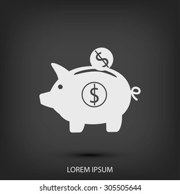 piggy banc vector icon