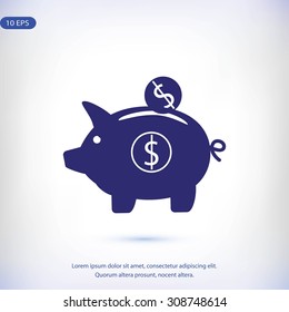 piggy banc vector icon