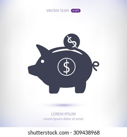 piggy banc vector icon