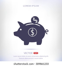 piggy banc vector icon