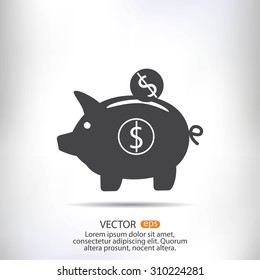 piggy banc vector icon