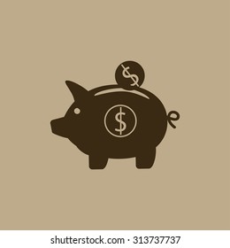 piggy banc vector icon