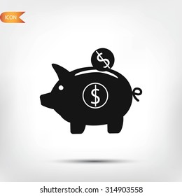 piggy banc vector icon
