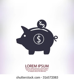 piggy banc vector icon
