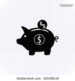 piggy banc vector icon
