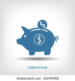 piggy banc vector icon