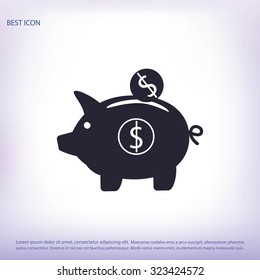 piggy banc vector icon
