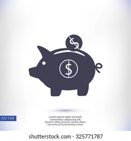 piggy banc vector icon