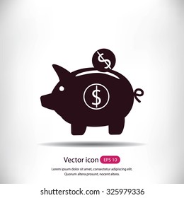 piggy banc vector icon