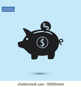 piggy banc vector icon