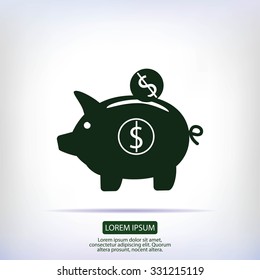 piggy banc vector icon